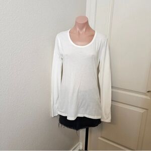 Classic White Long Sleeve Top Sz L
